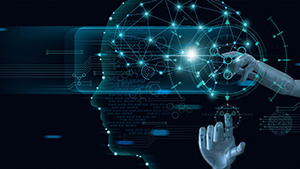 Illustration of AI analyzing healthcare data for drug safety