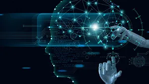 Illustration of AI analyzing healthcare data for drug safety