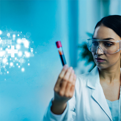 Medical professional using advanced technology and digital tools in clinical practice