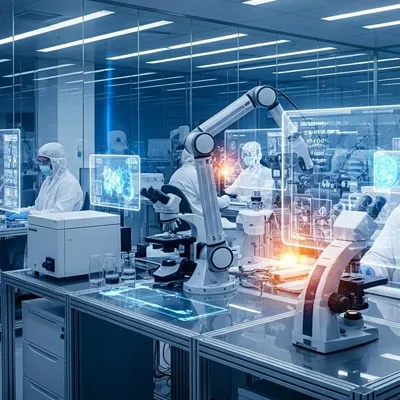 Robotic-assisted pharmaceutical research and manufacturing lab
