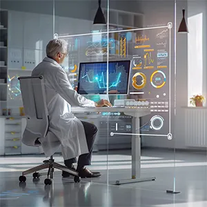 Clinical data management workflow diagram with AI integration