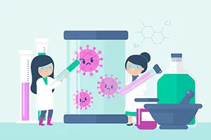 High-tech laboratory with gene therapy research tools